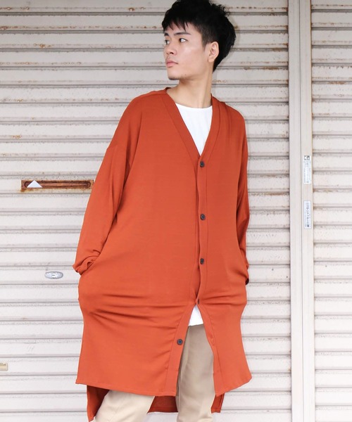 revertical（リバーティカル）の「薄手スリットロングカーデ（カーディガン/ボレロ・メンズ・ブラック/オレンジ系その他/グレー・M/L）」の18枚目の写真
