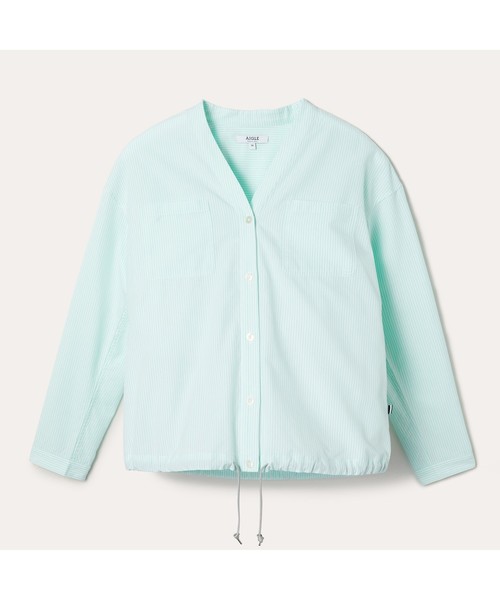 AIGLE(エーグル)の「吸水速乾 ジュアン ピト シャツ(シャツ/ブラウス・レディース・ライトグリーン/ダークブルー・40/38/36)」の7枚目の写真