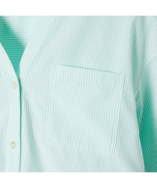 AIGLE(エーグル)の「吸水速乾 ジュアン ピト シャツ(シャツ/ブラウス・レディース・ライトグリーン/ダークブルー・40/38/36)」の9枚目の写真