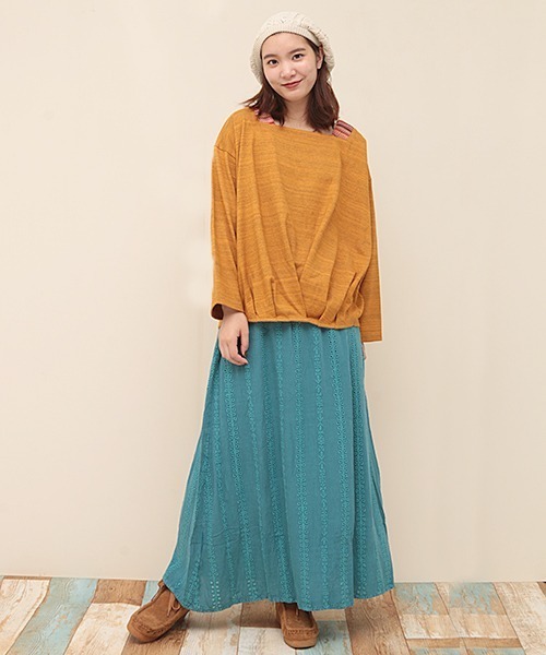 チチカカ（チチカカ）の「アシッドナバホ刺繍　スカート（スカート・レディース・ターコイズブルー/キャメル/パープル・FREE）」の4枚目の写真