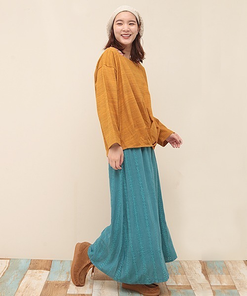 チチカカ（チチカカ）の「アシッドナバホ刺繍　スカート（スカート・レディース・ターコイズブルー/キャメル/パープル・FREE）」の5枚目の写真