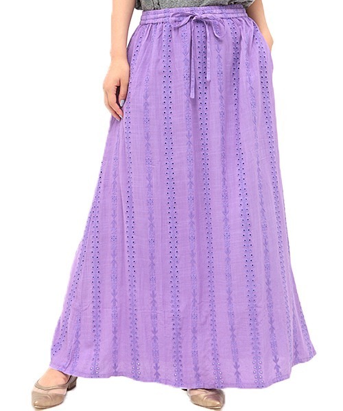 チチカカ（チチカカ）の「アシッドナバホ刺繍　スカート（スカート・レディース・ターコイズブルー/キャメル/パープル・FREE）」の9枚目の写真