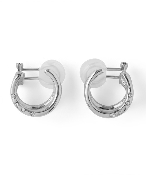 ANEMONE（アネモネ）の「ダブルラインサークルのコンヴォルヴイヤリング（イヤリング・レディース・ピンクゴールド/ゴールド/シルバー・FREE）」の9枚目の写真