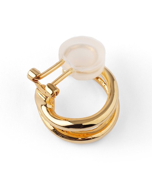 ANEMONE（アネモネ）の「ダブルラインサークルのコンヴォルヴイヤリング（イヤリング・レディース・ピンクゴールド/ゴールド/シルバー・FREE）」の5枚目の写真