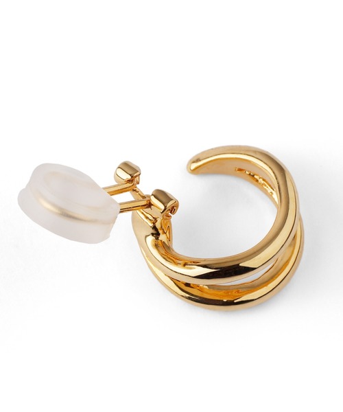 ANEMONE（アネモネ）の「ダブルラインサークルのコンヴォルヴイヤリング（イヤリング・レディース・ピンクゴールド/ゴールド/シルバー・FREE）」の4枚目の写真