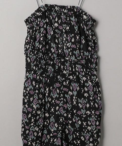 イザベルマランエトワール　オールインワン　つなぎ　総柄　36 黒 ISABEL MARANT ETOILE オールインワン サロペット つなぎ MARANT
