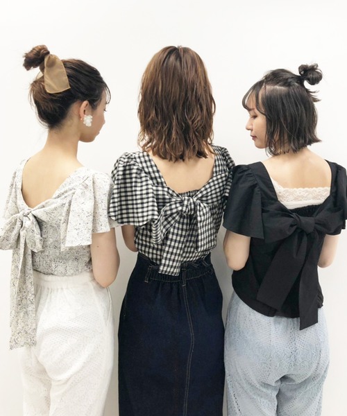 one after another NICE CLAUP(ワンアフターアナザーナイスクラップ)の「バックリボンフリルブラウス(シャツ/ブラウス・レディース・ブラック/オフホワイト/ホワイト系その他/チェック・FREE)」の20枚目の写真