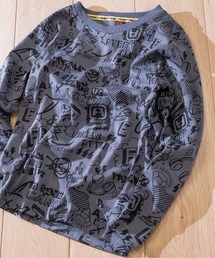 FREAKY（フリーキー）の「【30】〔FREAKY/フリーキー〕 総柄/袖プリント ロングTシャツ（Tシャツ/カットソー・キッズ）」