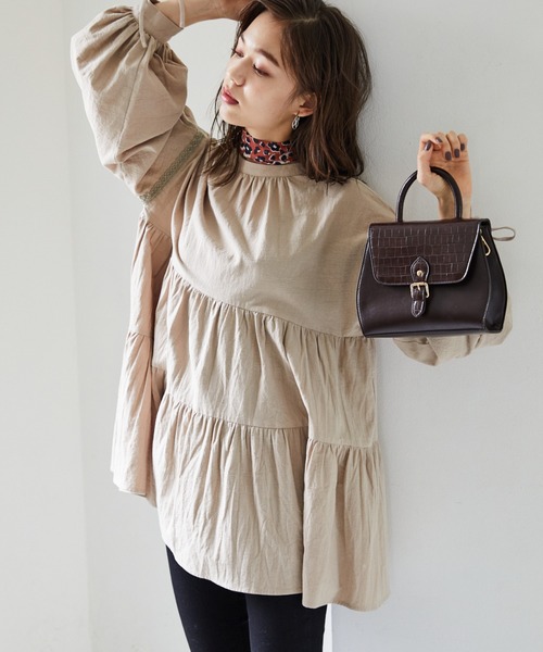 Heather（ヘザー）の「ガラスカーフ　895004（バンダナ/スカーフ・レディース・ブラック/キャメル/ライトベージュ/アイボリー・FREE）」の6枚目の写真