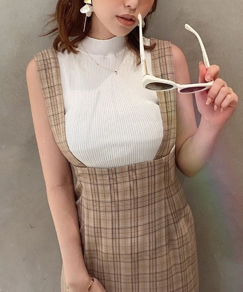 EIMY ISTOIRE（エイミーイストワール）の「ランダムリブノースリーブニットプルオーバー（ニット/セーター・レディース・ブラック/ホワイト/パープル/ラベンダー/ミント/ピンク/イエロー・FREE）」の2枚目の写真