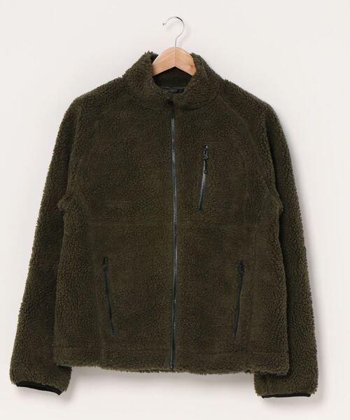 Bling Leads（ブリングリーズ）の「もこもこ ボア ジップアップ スタンドカラー ブルゾン 裏地付き（ブルゾン・メンズ・その他/キャメル/ダークグリーン/その他2/ブラック/その他1/カーキ/ライトパープル/モカ/ホワイト/ベージュ・M/L/XL）」の7枚目の写真