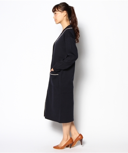 Kastane（カスタネ）の「【Kastane】パイピングニットガウン（カーディガン/ボレロ・レディース・アイボリー/ネイビー/キャメル・FREE）」の5枚目の写真