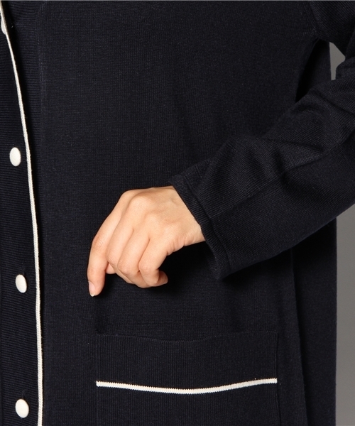 Kastane（カスタネ）の「【Kastane】パイピングニットガウン（カーディガン/ボレロ・レディース・アイボリー/ネイビー/キャメル・FREE）」の13枚目の写真