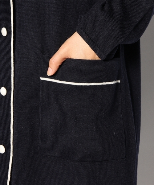 Kastane（カスタネ）の「【Kastane】パイピングニットガウン（カーディガン/ボレロ・レディース・アイボリー/ネイビー/キャメル・FREE）」の14枚目の写真