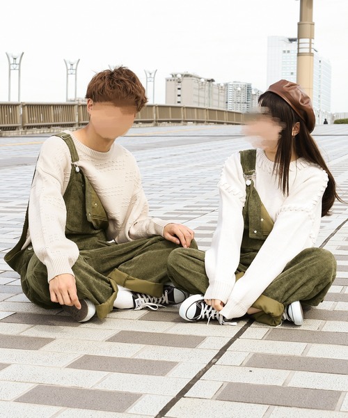 PairPair（ペアペア）の「コーデュロイオーバーオール(ユニセックス)（サロペット/オーバーオール・メンズ・アイボリー/モカ/カーキ・MEDIUM/LARGE）」の18枚目の写真