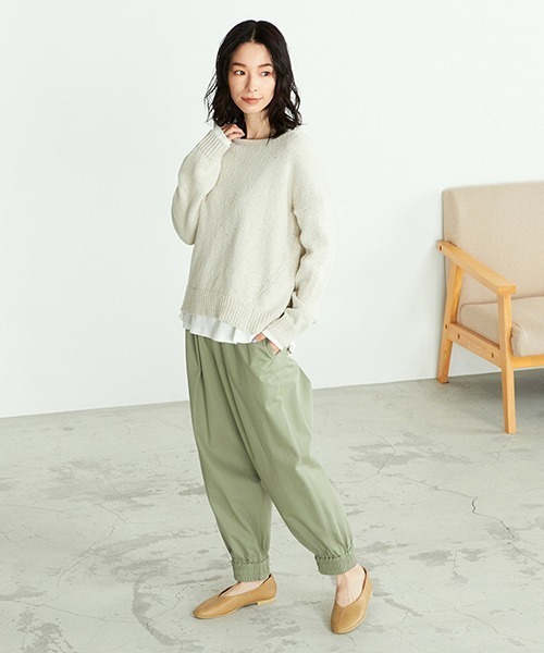 ONIGIRI(オニギリ)の「サスティナブル 春カラーニット(ニット/セーター・レディース・サックスブルー/イエロー/オレンジ/アイボリー・FREE)」の6枚目の写真