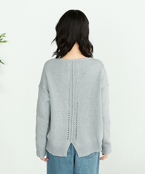 ONIGIRI(オニギリ)の「サスティナブル 春カラーニット(ニット/セーター・レディース・サックスブルー/イエロー/オレンジ/アイボリー・FREE)」の14枚目の写真