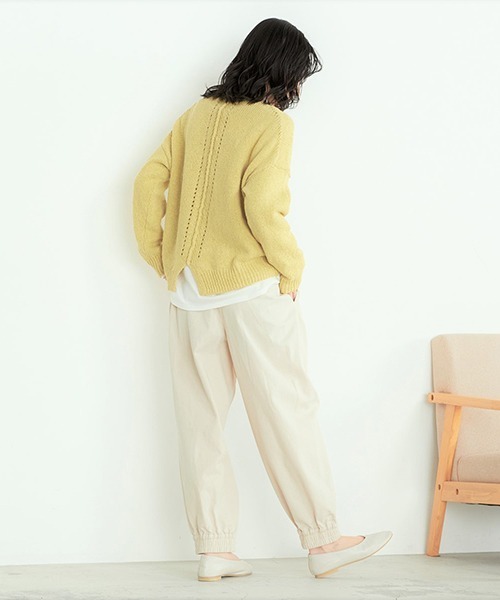 ONIGIRI(オニギリ)の「サスティナブル 春カラーニット(ニット/セーター・レディース・サックスブルー/イエロー/オレンジ/アイボリー・FREE)」の10枚目の写真