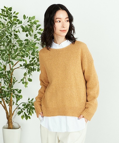 ONIGIRI(オニギリ)の「サスティナブル 春カラーニット(ニット/セーター・レディース・サックスブルー/イエロー/オレンジ/アイボリー・FREE)」の22枚目の写真