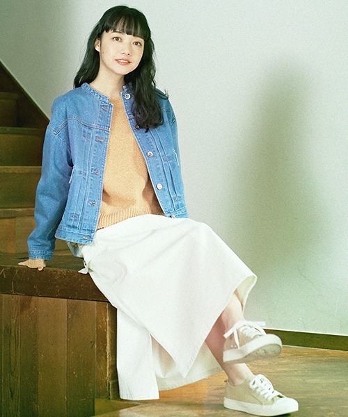 ONIGIRI(オニギリ)の「サスティナブル 春カラーニット(ニット/セーター・レディース・サックスブルー/イエロー/オレンジ/アイボリー・FREE)」の21枚目の写真