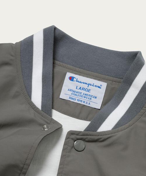 Champion(チャンピオン)の「【別注】 <CHAMPION(チャンピオン)> BASEBALL JACKET/アウター(ブルゾン・メンズ・ブラック/ネイビー/ダークグレー・SMALL/X-LARGE/LARGE/MEDIUM)」の21枚目の写真