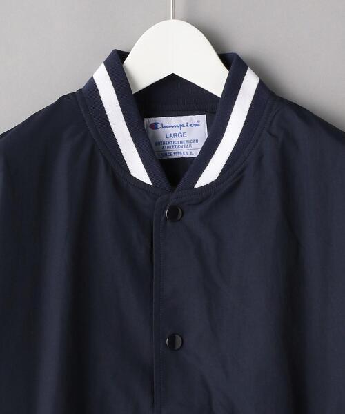Champion(チャンピオン)の「【別注】 <CHAMPION(チャンピオン)> BASEBALL JACKET/アウター(ブルゾン・メンズ・ブラック/ネイビー/ダークグレー・SMALL/X-LARGE/LARGE/MEDIUM)」の4枚目の写真