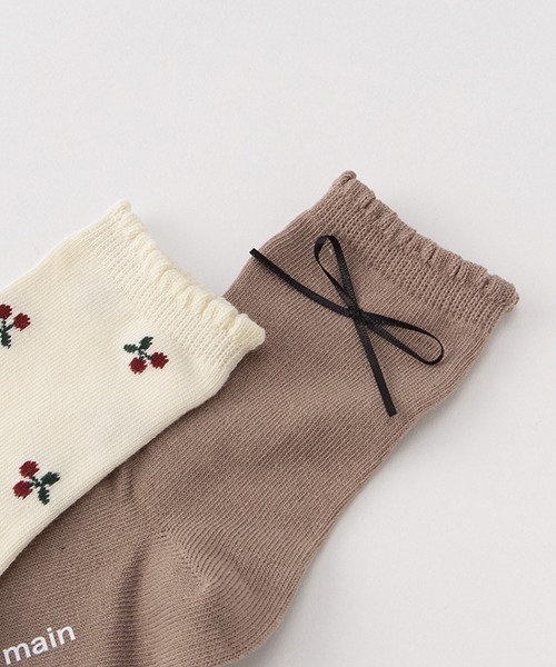 petit main(プティマイン)の「アソートクルーソックス2Pセット(ソックス/靴下・キッズ・ネイビー/オフホワイト/サックスブルー/イエロー/ライトピンク・SS/S/M/L)」の6枚目の写真