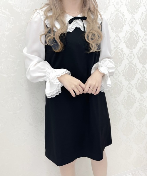 LODISPOTTO（ロディスポット）の「アンジュパールレースワンピース（ワンピース・レディース・ブラック/ピンクベージュ・MEDIUM）」の2枚目の写真