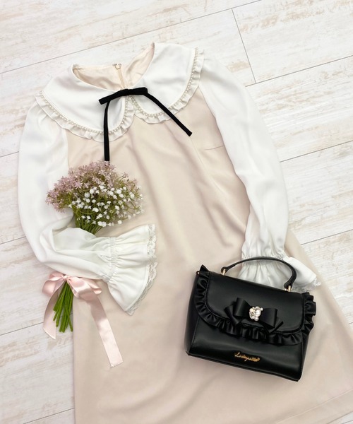 LODISPOTTO（ロディスポット）の「アンジュパールレースワンピース（ワンピース・レディース・ブラック/ピンクベージュ・MEDIUM）」の7枚目の写真