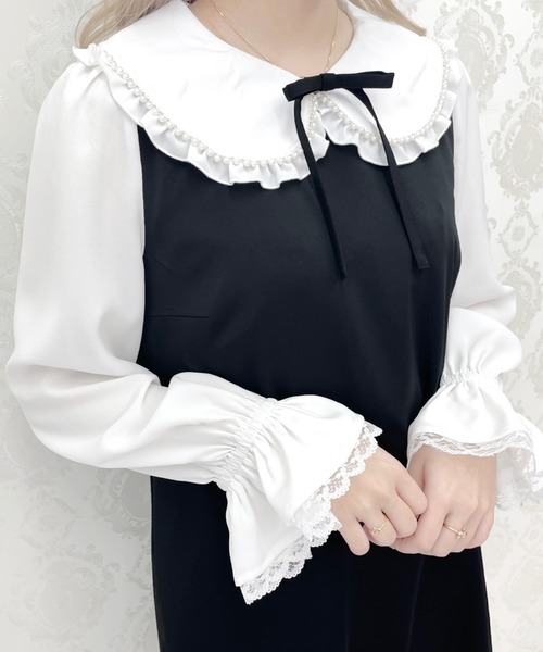 LODISPOTTO（ロディスポット）の「アンジュパールレースワンピース（ワンピース・レディース・ブラック/ピンクベージュ・MEDIUM）」の5枚目の写真