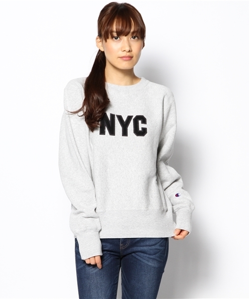 CIAOPANIC（チャオパニック）の「【Champion×Ciaopanic】CREWNECKSWEAT（スウェット・レディース・グレー/ネイビー/オフホワイト・SMALL）」の3枚目の写真