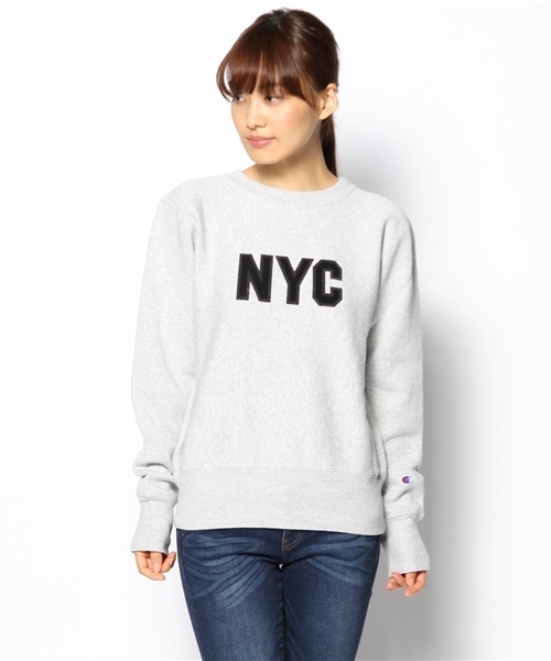 CIAOPANIC（チャオパニック）の「【Champion×Ciaopanic】CREWNECKSWEAT（スウェット・レディース・グレー/ネイビー/オフホワイト・SMALL）」の4枚目の写真