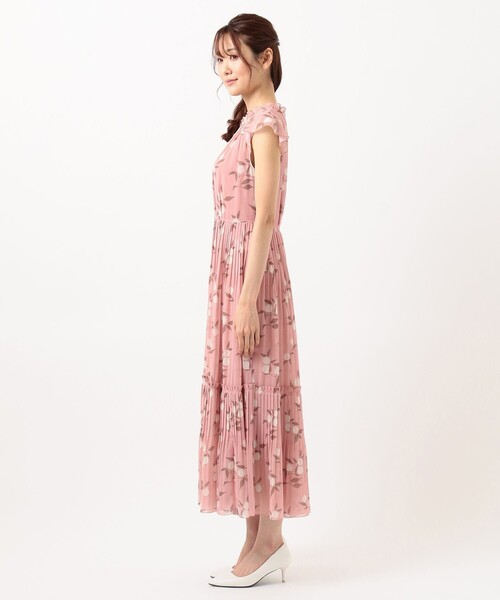 トッカ ローズ プリント プリーツ ワンピース ドレス TOCCA（トッカ）の「【Emily×TOCCA LAVENDER】Lemmon Print