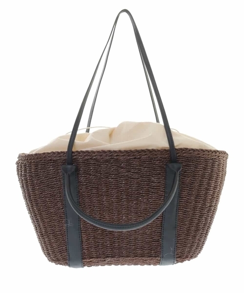 a.v.v（アーヴェヴェ）の「【2WAY】ハンドルペーパーカゴバッグ（かごバッグ・レディース・ベージュ/オレンジ系その他・38）」の9枚目の写真