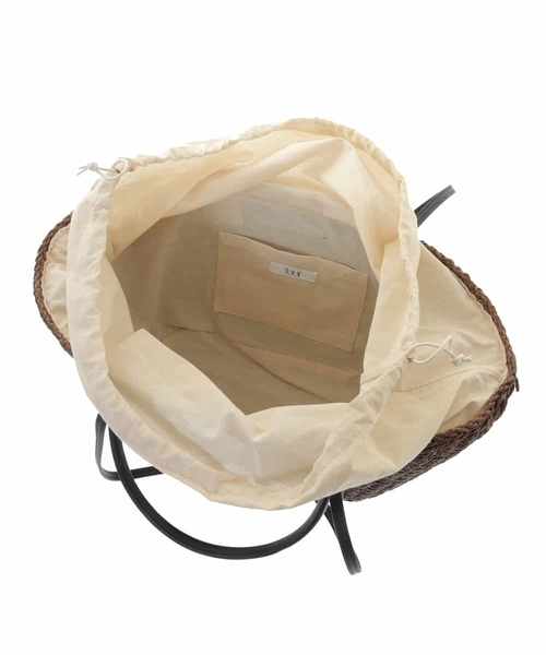 a.v.v（アーヴェヴェ）の「【2WAY】ハンドルペーパーカゴバッグ（かごバッグ・レディース・ベージュ/オレンジ系その他・38）」の3枚目の写真