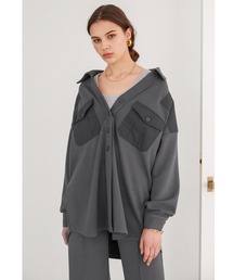 ALEXIA STAM | Contrast Double Pocket Shirt Jacket/コントラストダブルポケットシャツジャケット(その他アウター)