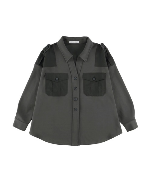 ALEXIA STAM(アリシアスタン)の「Contrast Double Pocket Shirt Jacket/コントラストダブルポケットシャツジャケット(その他アウター・レディース・チャコールグレー/ベージュ・FREE)」の21枚目の写真