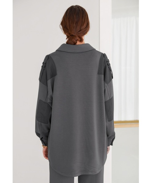 ALEXIA STAM(アリシアスタン)の「Contrast Double Pocket Shirt Jacket/コントラストダブルポケットシャツジャケット(その他アウター・レディース・チャコールグレー/ベージュ・FREE)」の14枚目の写真