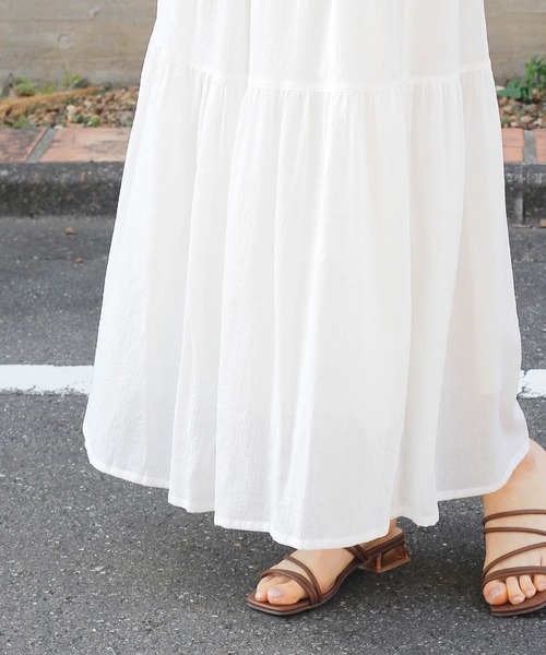 Crisp（クリスプ）の「フリルティアードスカート（スカート・レディース・ホワイト/カーキ/マスタード・FREE）」の20枚目の写真