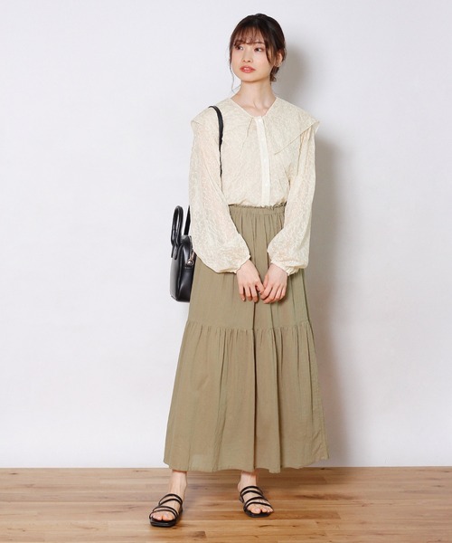 Crisp（クリスプ）の「フリルティアードスカート（スカート・レディース・ホワイト/カーキ/マスタード・FREE）」の21枚目の写真