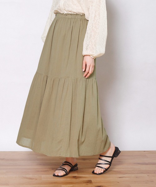 Crisp（クリスプ）の「フリルティアードスカート（スカート・レディース・ホワイト/カーキ/マスタード・FREE）」の17枚目の写真