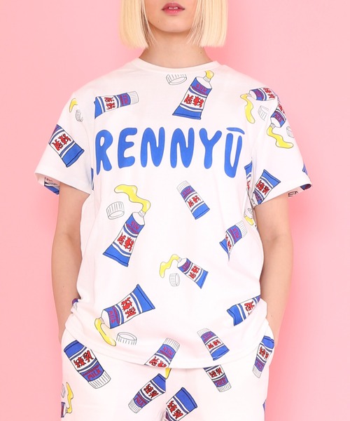 PUNYUS（プニュズ）の「フード総柄Ｔシャツ（TOMATO・KIWI・RENNYU）（Tシャツ/カットソー・レディース・ブルー/グリーン/レッド・1/2/3/4）」の15枚目の写真
