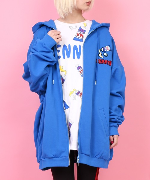 PUNYUS（プニュズ）の「フード総柄Ｔシャツ（TOMATO・KIWI・RENNYU）（Tシャツ/カットソー・レディース・ブルー/グリーン/レッド・1/2/3/4）」の22枚目の写真