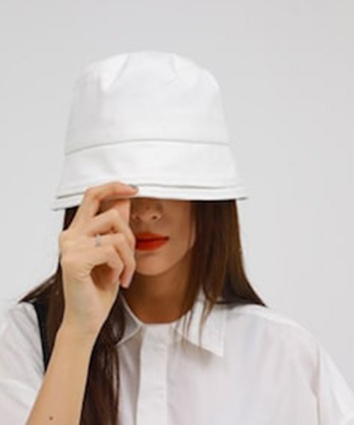 MASONPRINCE(メイソンプリンス)の「ロゴステッチ バケットハット MZ02430【DO NOT TAG】(ハット・レディース・ホワイト/ブラック/ベージュ・FREE)」の2枚目の写真