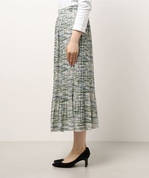 INTERPLANET（インタープラネット）の「プリントシアーギャザープリーツスカート（スカート・レディース・ブルー/オフホワイト・FREE）」の3枚目の写真