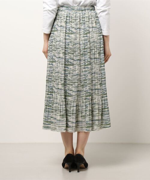 INTERPLANET（インタープラネット）の「プリントシアーギャザープリーツスカート（スカート・レディース・ブルー/オフホワイト・FREE）」の4枚目の写真