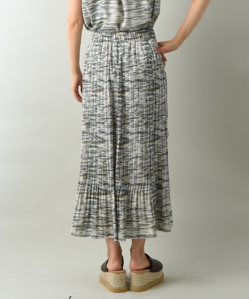 INTERPLANET（インタープラネット）の「プリントシアーギャザープリーツスカート（スカート・レディース・ブルー/オフホワイト・FREE）」の7枚目の写真