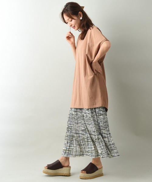 INTERPLANET（インタープラネット）の「プリントシアーギャザープリーツスカート（スカート・レディース・ブルー/オフホワイト・FREE）」の17枚目の写真