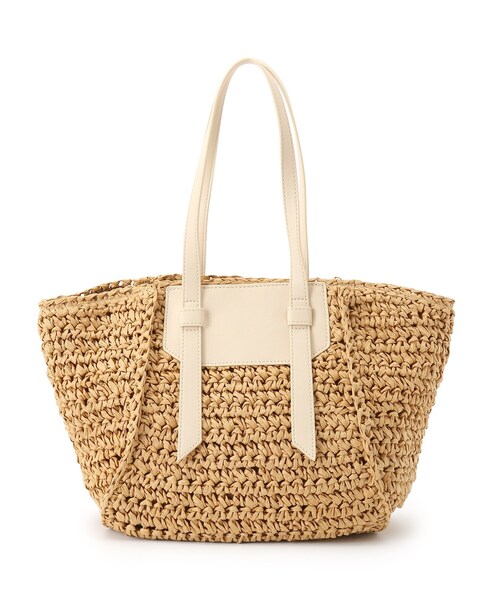 OPAQUE.CLIP（オペークドットクリップ）の「◆ペーパー合皮コンビリボントート（トートバッグ・レディース・キャメル/オフホワイト・00）」の4枚目の写真