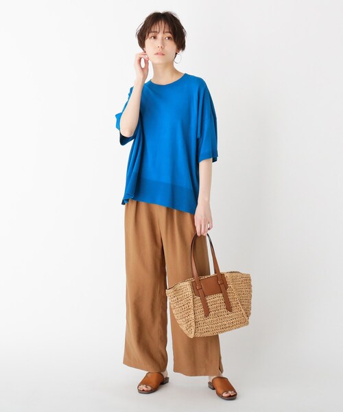 OPAQUE.CLIP（オペークドットクリップ）の「◆ペーパー合皮コンビリボントート（トートバッグ・レディース・キャメル/オフホワイト・00）」の7枚目の写真